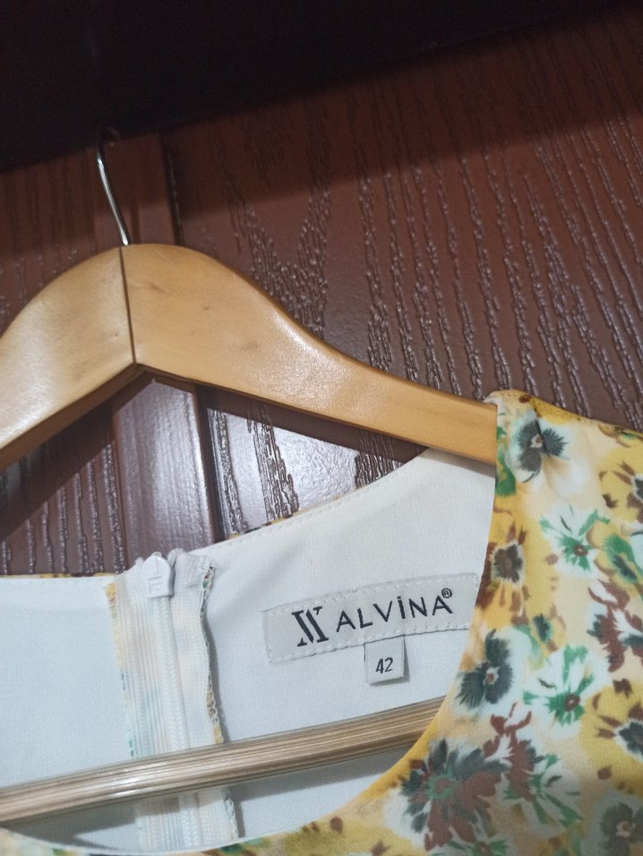 Alvina uzun kollu şifon uzun elbise - Görsel 3