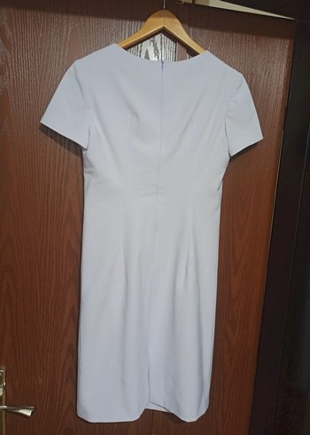 Eflatun Midi Kadın Ofis Elbisesi Kısa Kollu - Görsel 2