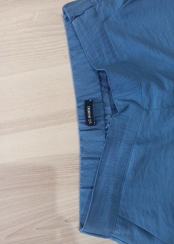 Mavi Pamuklu Kumaş Bol Kesim Pantolon - Görsel 2