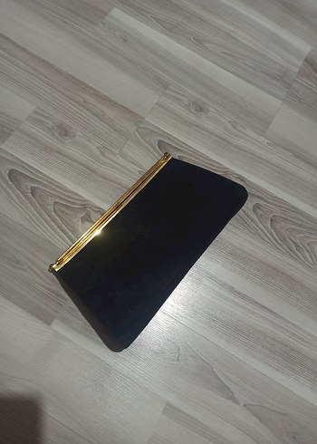 Siyah Süet Tokalı Kadın Portföy Çanta - Görsel 2