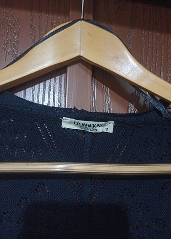 Lacivert Bohem Örgü Kadın Hırka - Görsel 2