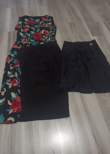 Nakışlı Bohem Mini Kalem Elbise - Görsel 4