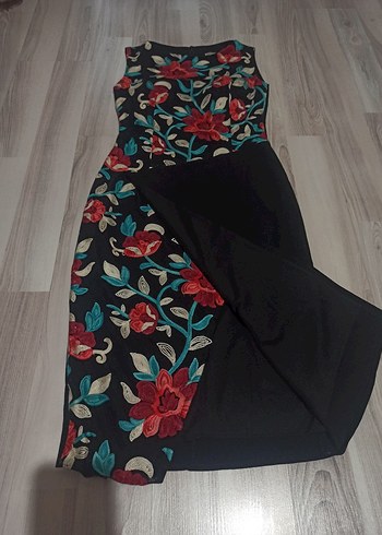 Nakışlı Bohem Mini Kalem Elbise - Görsel 2