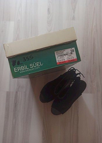 Siyah Süet Yüksek Topuklu Kadın Ayakkabı - Görsel 2