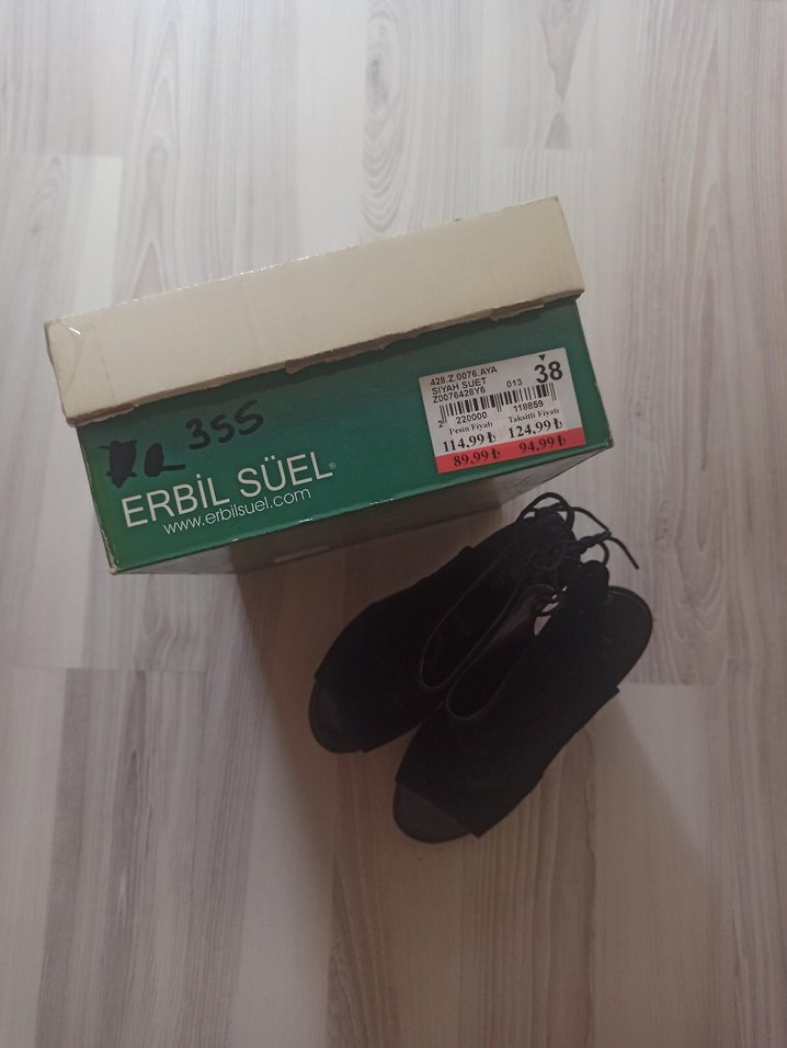 Siyah Süet Yüksek Topuklu Kadın Ayakkabı - Görsel 2