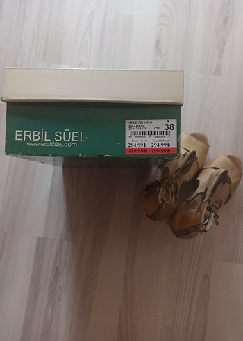 Bej Süet Yüksek Topuklu Kadın Sandalet - Görsel 2