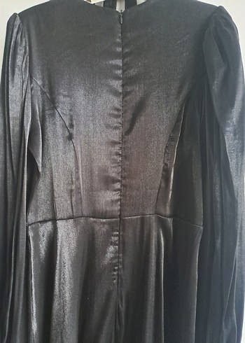 Siyah Uzun Kollu Uzun Kadın Elbise - Görsel 4