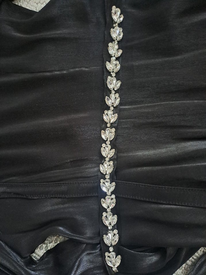 Siyah Uzun Kollu Uzun Kadın Elbise - Görsel 3