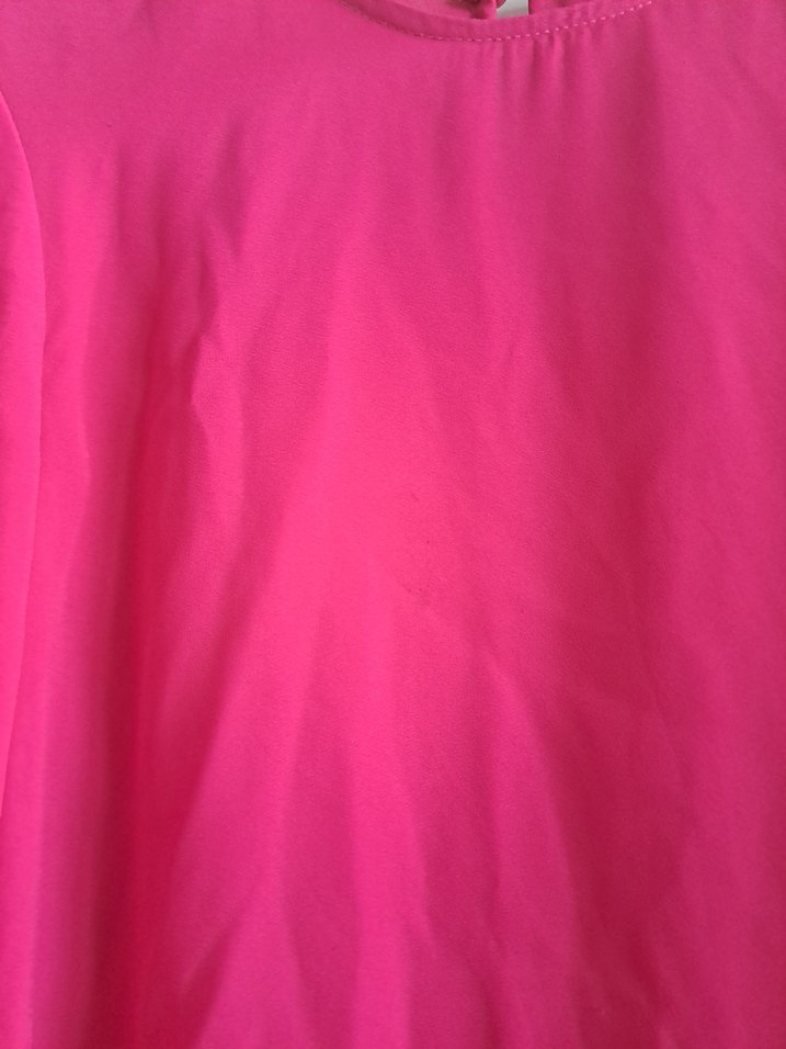 Pembe Uzun Kollu Fırfırlı Kadın Bluz - Görsel 4