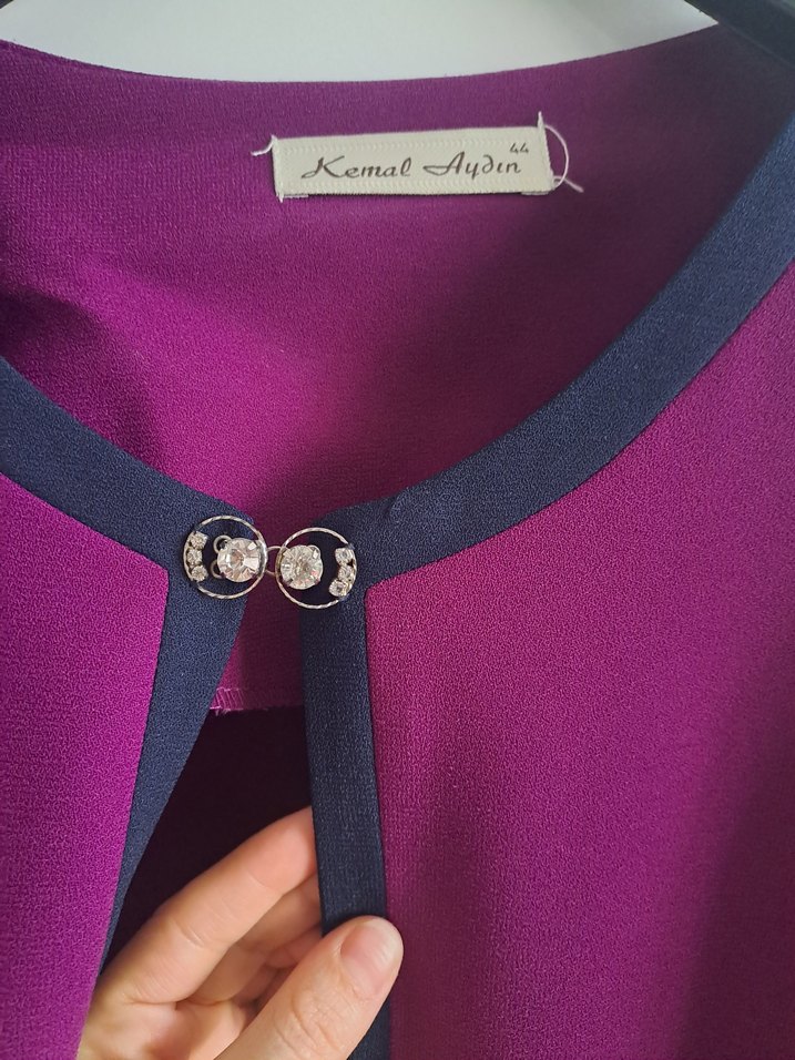 Düğmeli Koyu Pembe Midi Kadın Tunik - Görsel 2