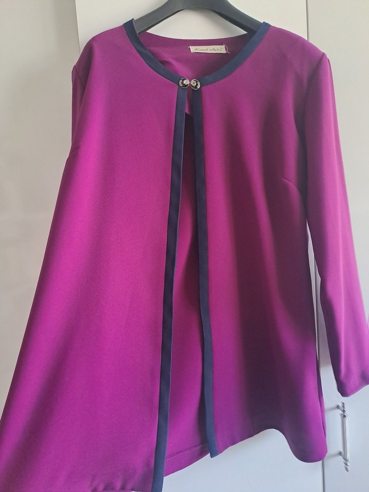 Düğmeli Koyu Pembe Midi Kadın Tunik - Görsel 4