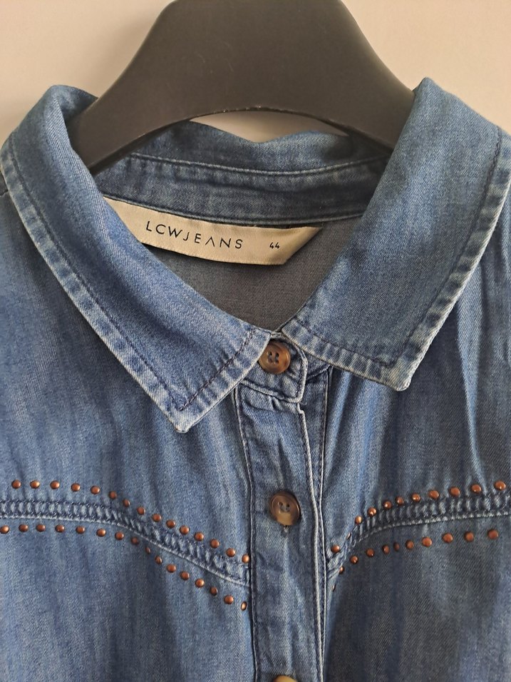 Düğmeli Uzun Kollu Kadın Denim Midi Ceket - Görsel 2