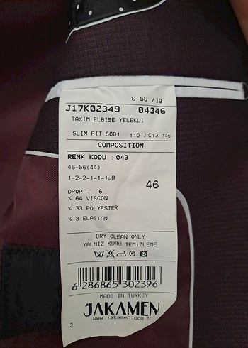 Düğmeli Bordo Erkek Takım - Görsel 3