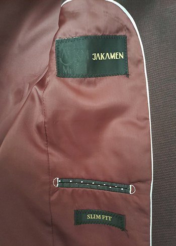 Düğmeli Bordo Erkek Takım - Görsel 2