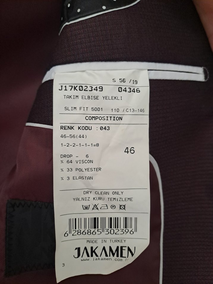 Düğmeli Bordo Erkek Takım - Görsel 3