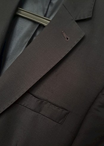 Lacivert Düğmeli Erkek Ofis Takım Elbise Ceketi - Görsel 5