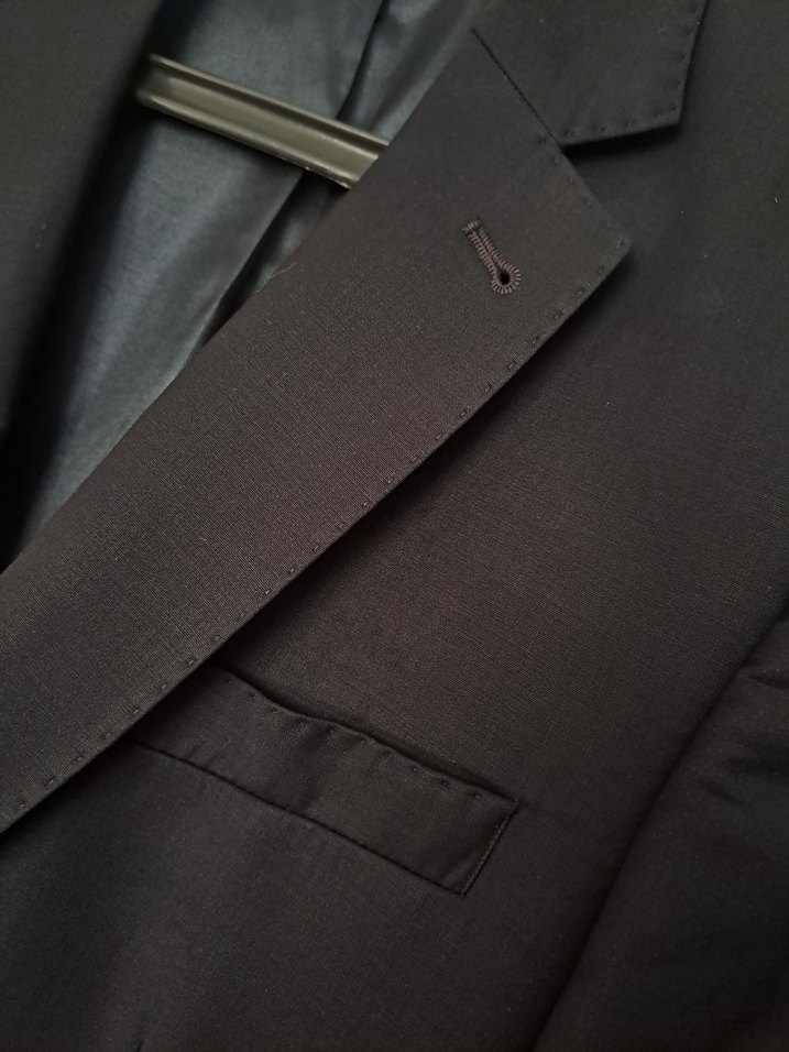 Lacivert Düğmeli Erkek Ofis Takım Elbise Ceketi - Görsel 5