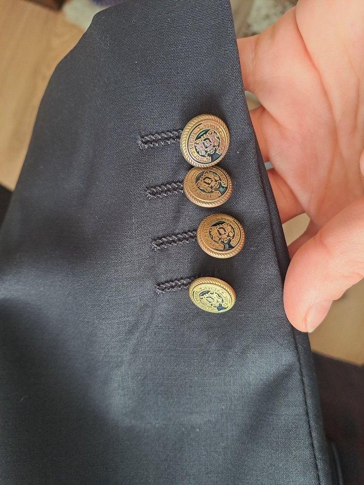 Lacivert Düğmeli Erkek Ofis Takım Elbise Ceketi - Görsel 3