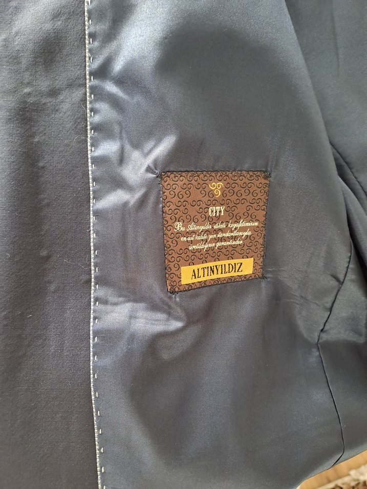 Lacivert Düğmeli Erkek Ofis Takım Elbise Ceketi - Görsel 2