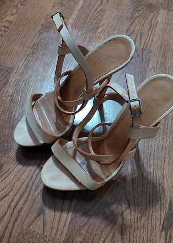 hotiç bej Stiletto Topuklu Kadın Sandalet - Görsel 3