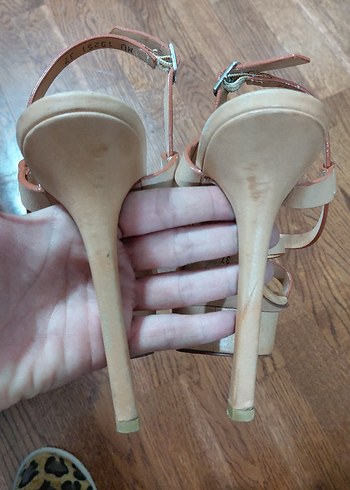 hotiç bej Stiletto Topuklu Kadın Sandalet - Görsel 4