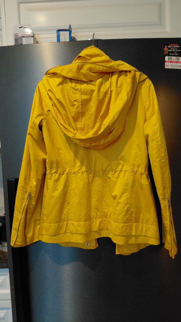 zara 
Sarı Fermuarlı Midi Kadın Ceket - Görsel 2