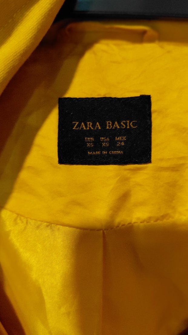 zara 
Sarı Fermuarlı Midi Kadın Ceket - Görsel 3