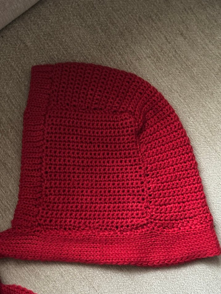 Kırmızı Örgü Kadın Bere / Bonnet / Balaklava - Görsel 2