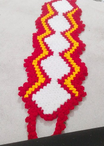 Pembe Beyaz Örgü uzun kulplu Banyo lifi - Görsel 2