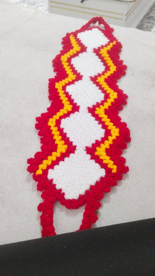 Pembe Beyaz Örgü uzun kulplu Banyo lifi - Görsel 2