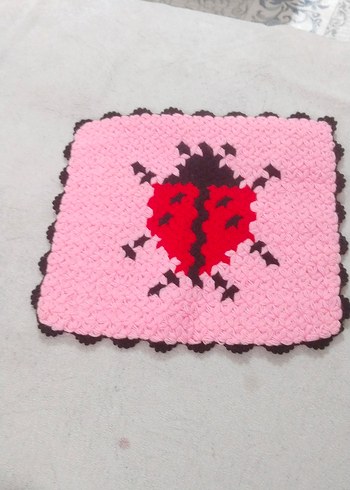 Pembe Uğur Böceği Desenli Banyo lifi - Görsel 2