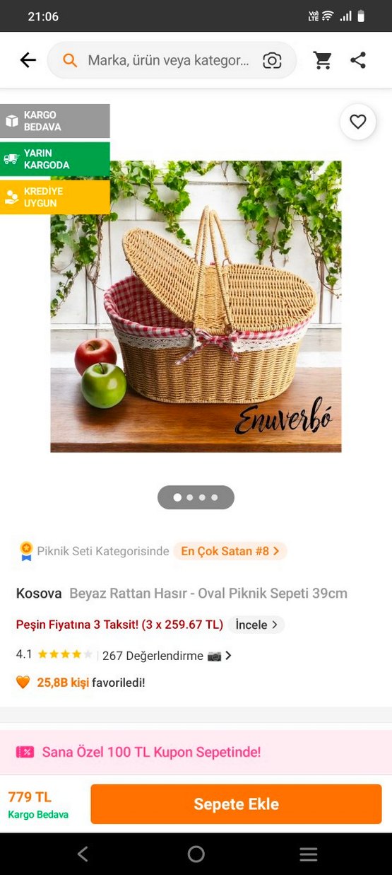 Dantel Detaylı Hasır Sepet Çanta - Görsel 3