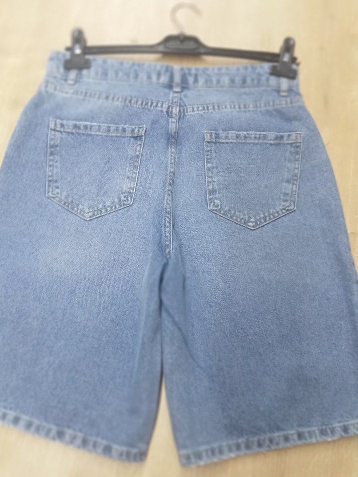 Kadın Mavi Denim Mini Şort - Görsel 2