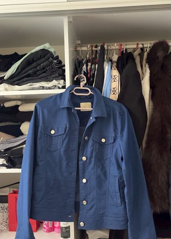 Düğmeli Mavi Kadın Denim Ceket - Görsel 2