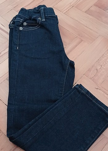 Kız çocuk Lacivert Kemerli Regular Fit Denim Pantolon - Görsel 3