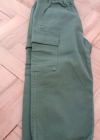 Erkek Çocuk Haki Bol Kesim Kargo Pantolon - Görsel 2