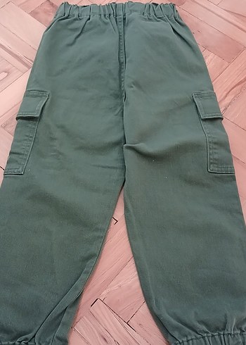 Erkek Çocuk Haki Bol Kesim Kargo Pantolon - Görsel 3