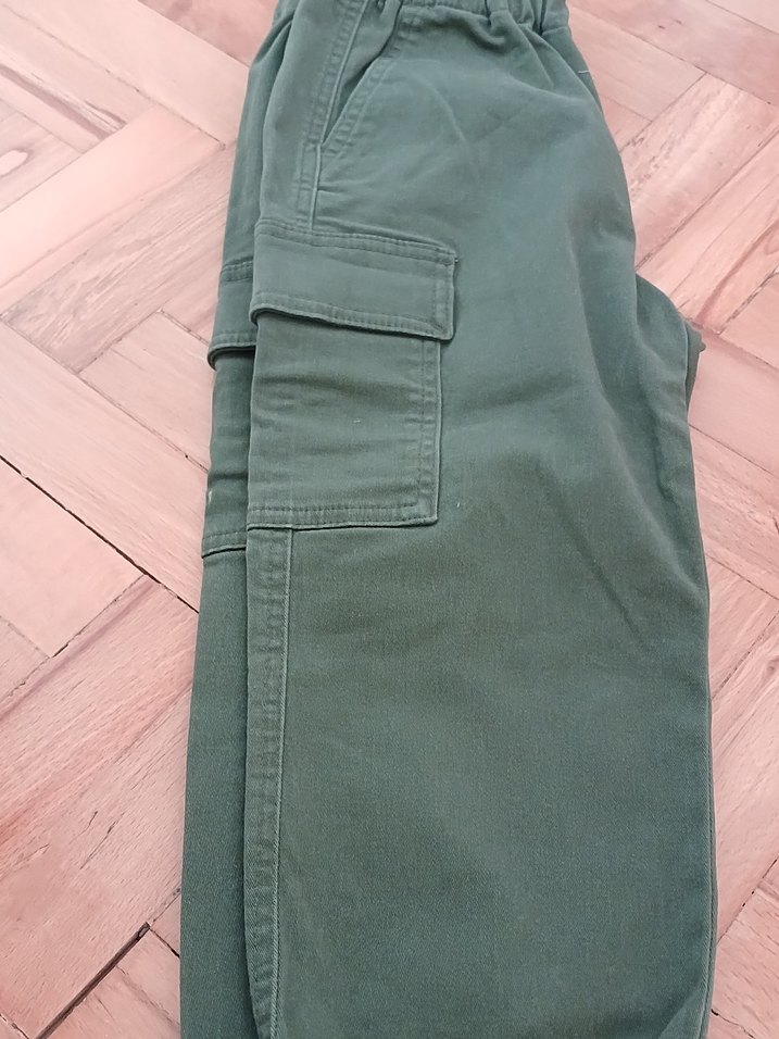 Erkek Çocuk Haki Bol Kesim Kargo Pantolon - Görsel 2