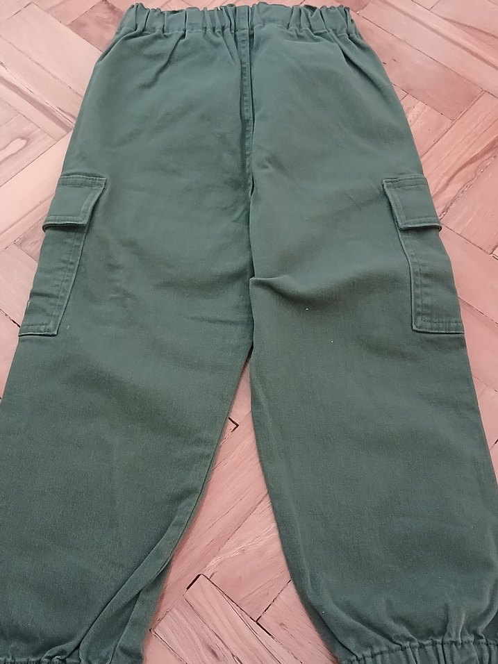 Erkek Çocuk Haki Bol Kesim Kargo Pantolon - Görsel 3