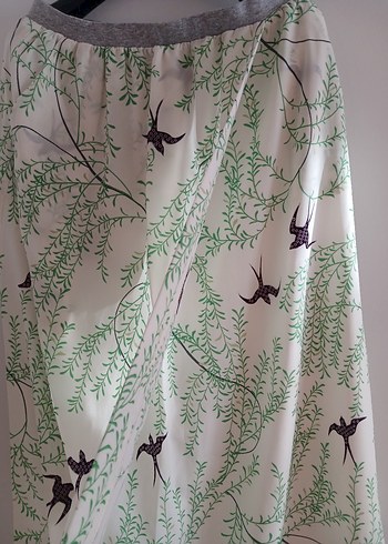 Yeşil Baskılı Uzun Kadın Etek - Görsel 3