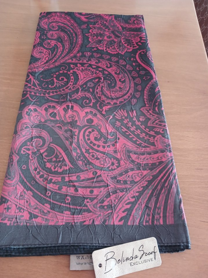 Pembe Siyah Bohem Kadın şal - Görsel 3