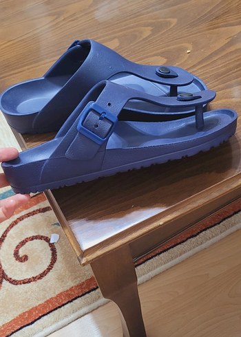 Erkek Mavi Kauçuk Tokalı Sandalet - Görsel 3