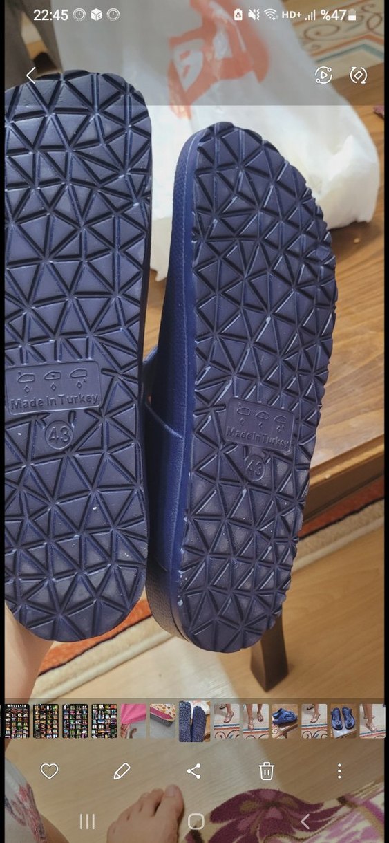 Erkek Mavi Kauçuk Tokalı Sandalet - Görsel 4