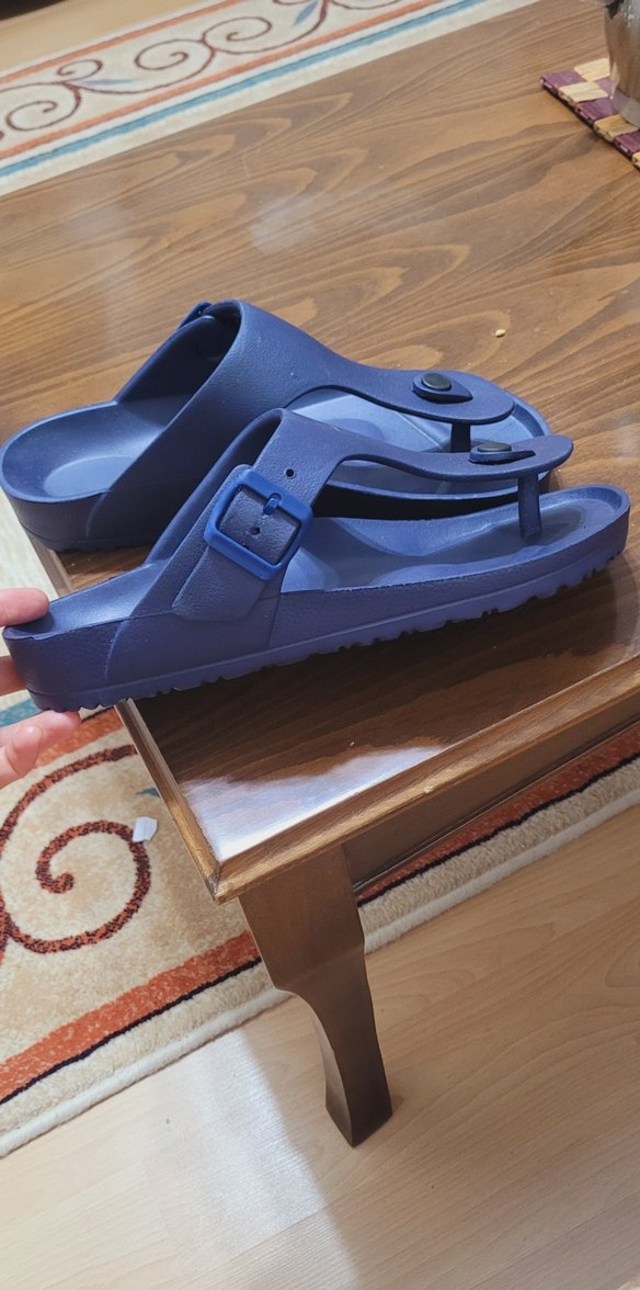 Erkek Mavi Kauçuk Tokalı Sandalet - Görsel 3
