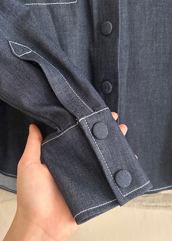 Kadın Gri Denim Gömlek - adL - Görsel 2