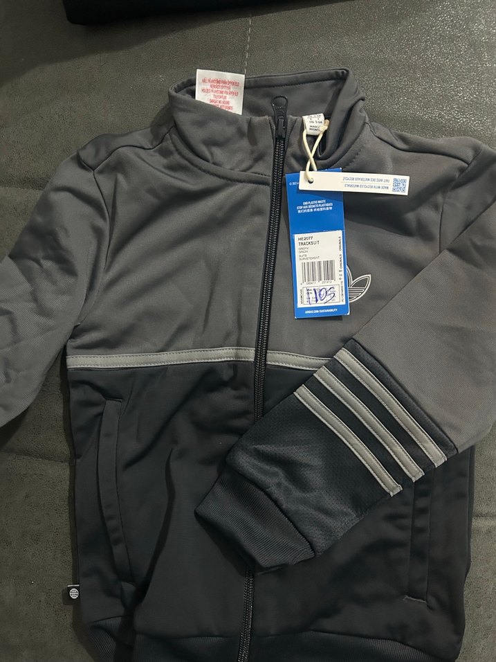 Erkek Adidas Gri Fermuarlı Eşofman Takımı - Görsel 4