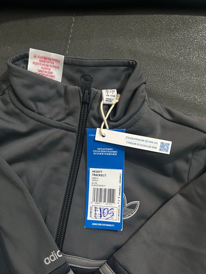 Erkek Adidas Gri Fermuarlı Eşofman Takımı - Görsel 2