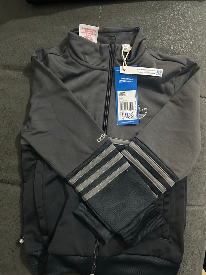 Erkek Adidas Gri Fermuarlı Eşofman Takımı - Görsel 3