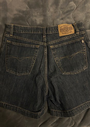 Gri Midi Kot Şort, Kemerli, Rahat Kesim - Görsel 2