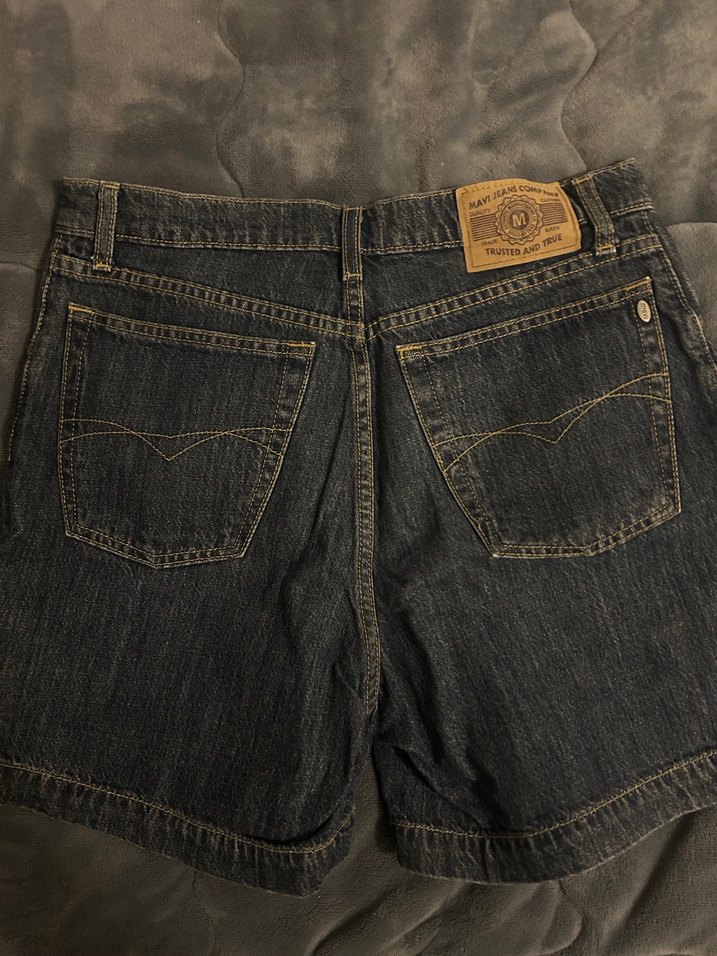 Gri Midi Kot Şort, Kemerli, Rahat Kesim - Görsel 2